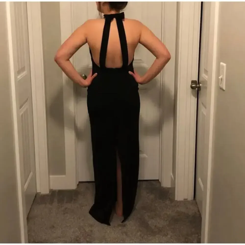 Badgley Mischka Black Bow Gown Size 14 Breakfast Tiffanys Formal Designer $740 - Picture 11 of 11